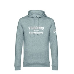 Sweat à capuche UniFR homme Biologique gris chiné