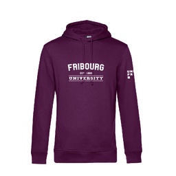Sweat à capuche UniFR homme Biologique bordeaux